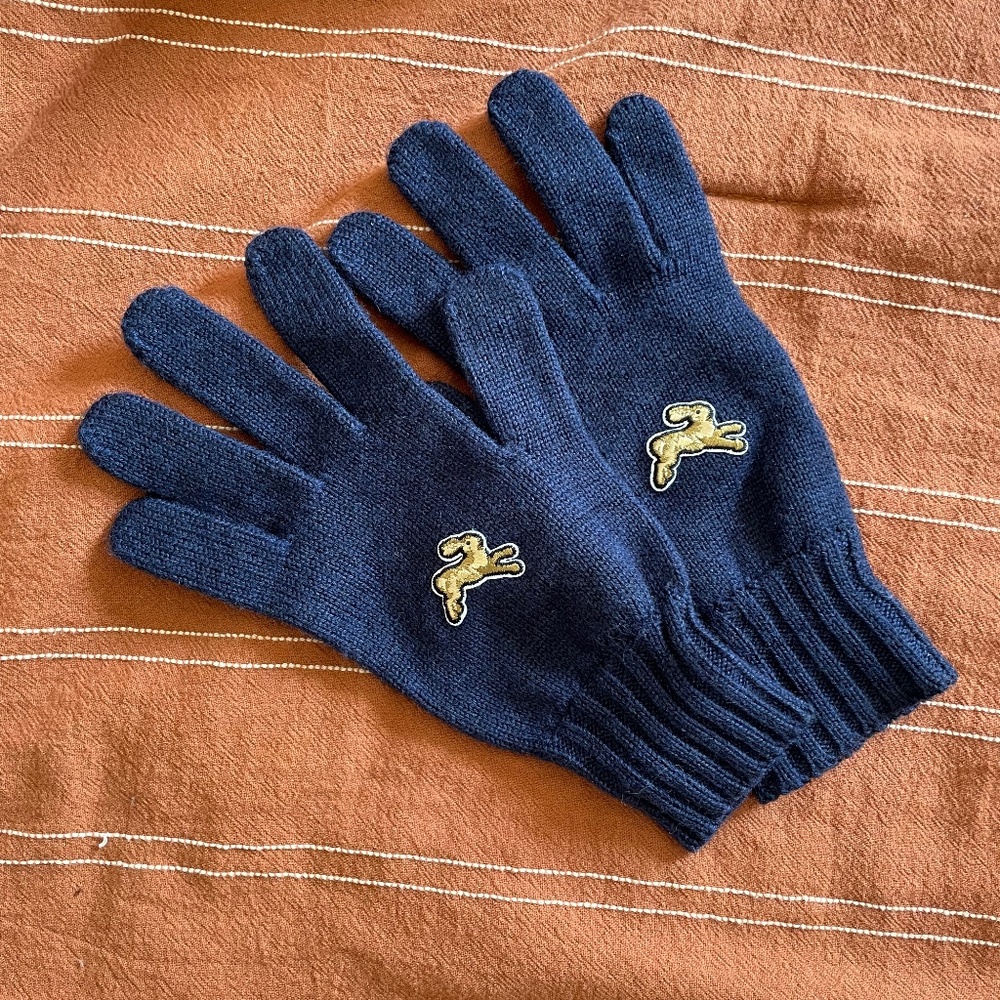 Tracksmith Harrier Merino Running Gloves - Blue, Medium